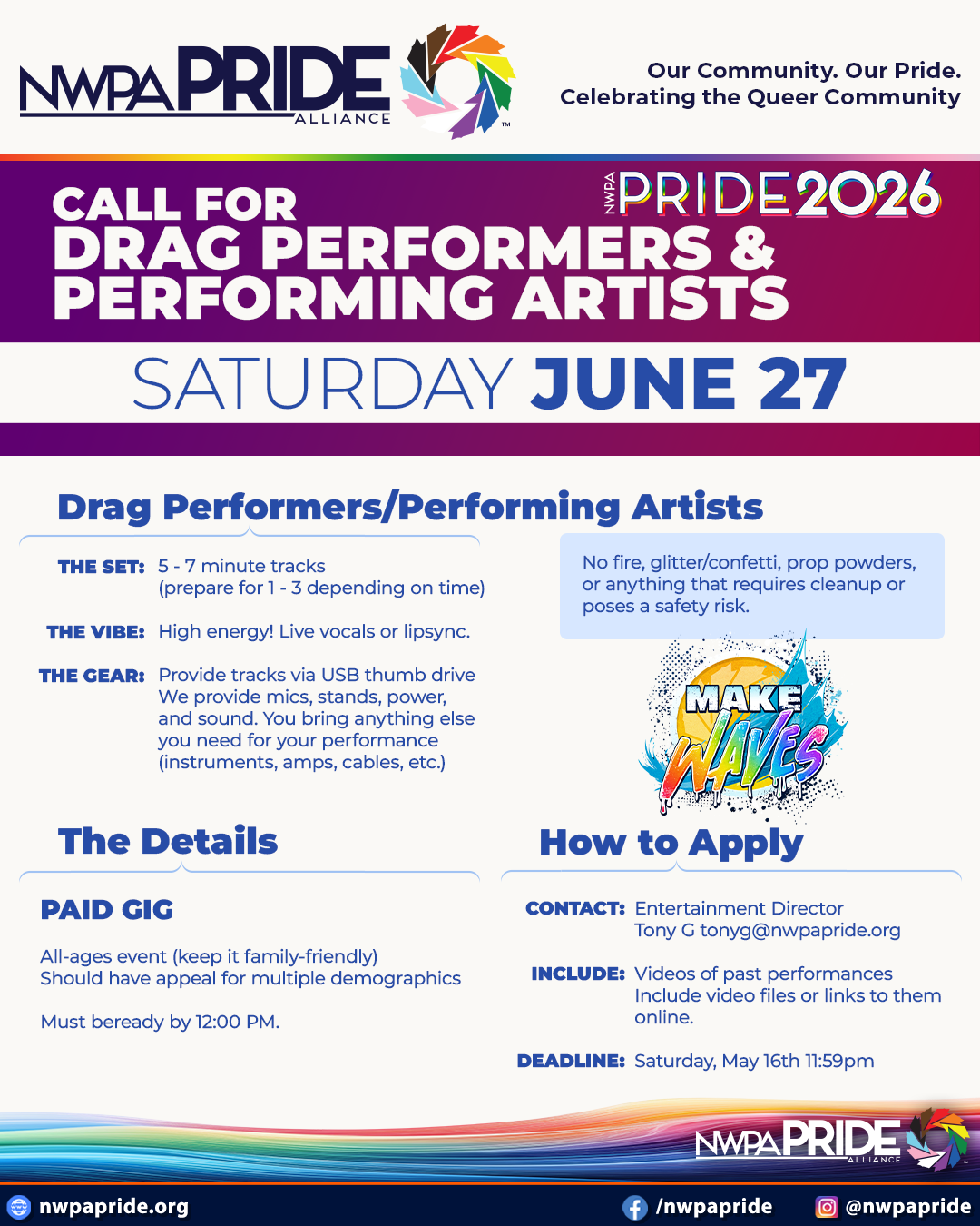 Calling All Drag Performers & Performing Artists!