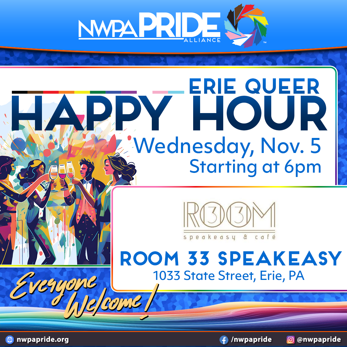 Erie Queer Happy Hour at Room 33 Speakeasy